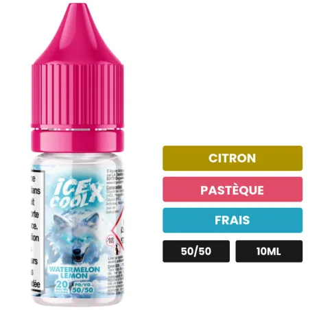 E-liquide Watermelon Lemon de Liquidarom, 10 ml, saveurs citron, pastèque et frais, 20 mg de nicotine.