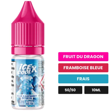 E-liquide Blue Raspberry Pitaya de Liquidarom, 10 ml, saveurs fruit du dragon, framboise bleue et frais, 20 mg de nicotine.