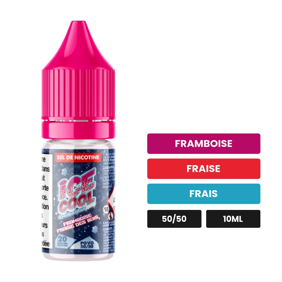 E-liquide Framboise Fraise des Bois de Liquidarom, 10 ml, saveurs framboise, fraise et frais.