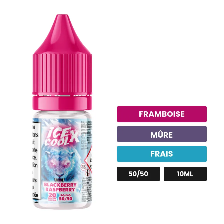 E-liquide Blackberry Raspberry de Liquidarom, 10 ml, saveurs framboise, mûre et frais, 20 mg de nicotine.