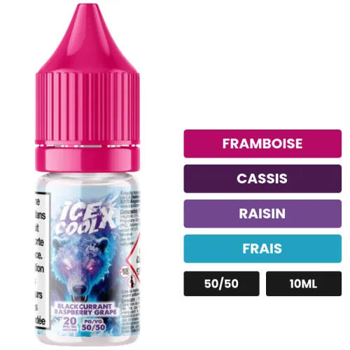 E-liquide Blackcurrant Raspberry Grape de Liquidarom, 10 ml, saveurs framboise, cassis, raisin et 1 autre, 20 mg de nicotine.