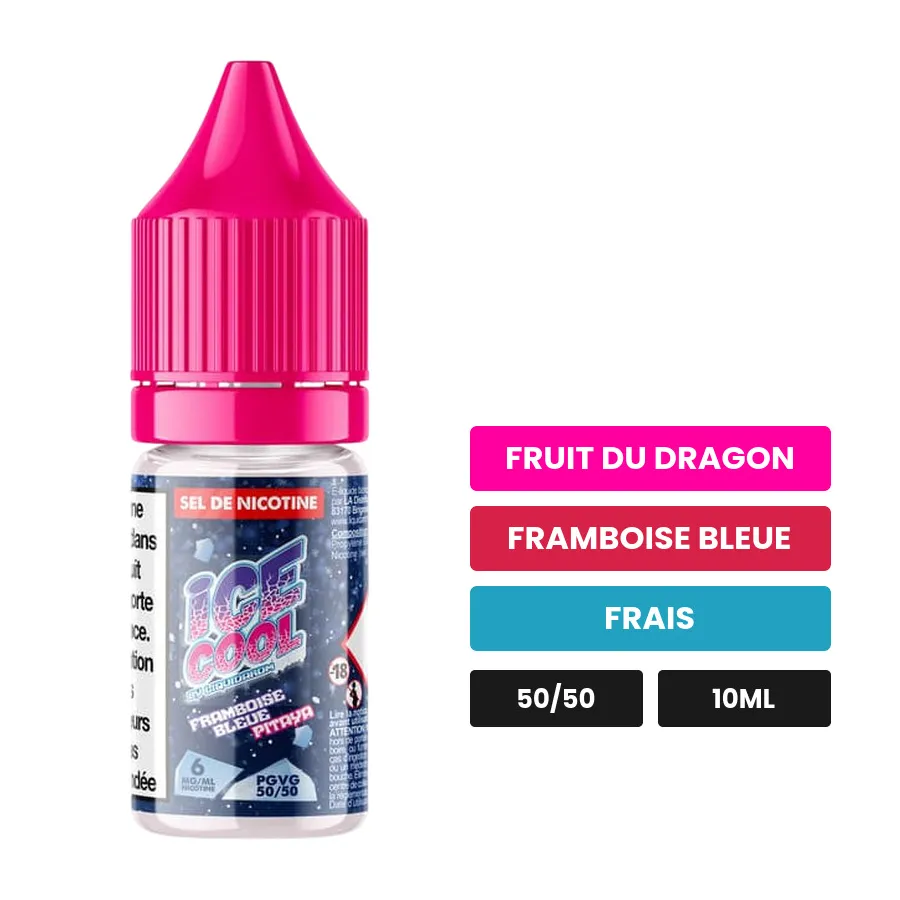 E-liquide Framboise Bleue Pitaya de Liquidarom, 10 ml, saveurs fruit du dragon, framboise bleue et frais.