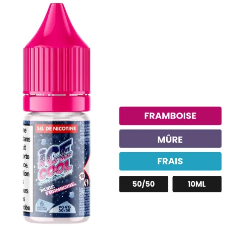 E-liquide Mûre Framboise de Liquidarom, 10 ml, saveurs framboise, mûre et frais.