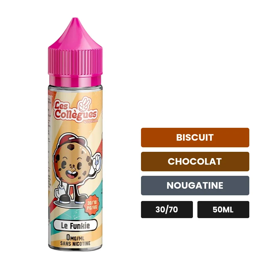 E-liquide Le Funkie de Liquidarom, 50 ml, saveurs biscuit, chocolat et nougatine.