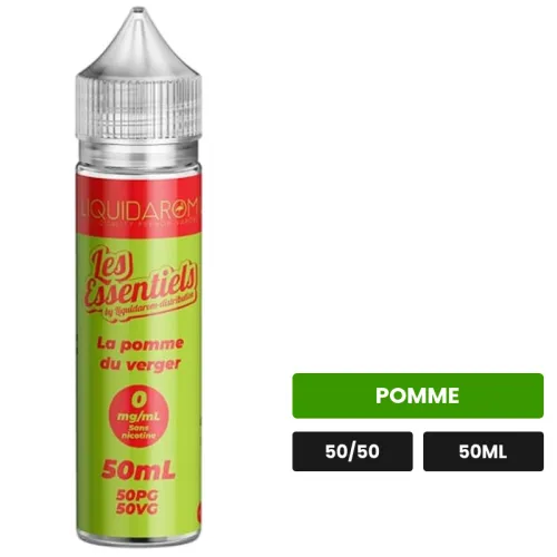 E-liquide La Pomme du Verger de Liquidarom, 50 ml, saveur pomme.