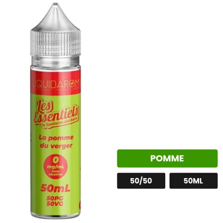 E-liquide La Pomme du Verger de Liquidarom, 50 ml, saveur pomme.