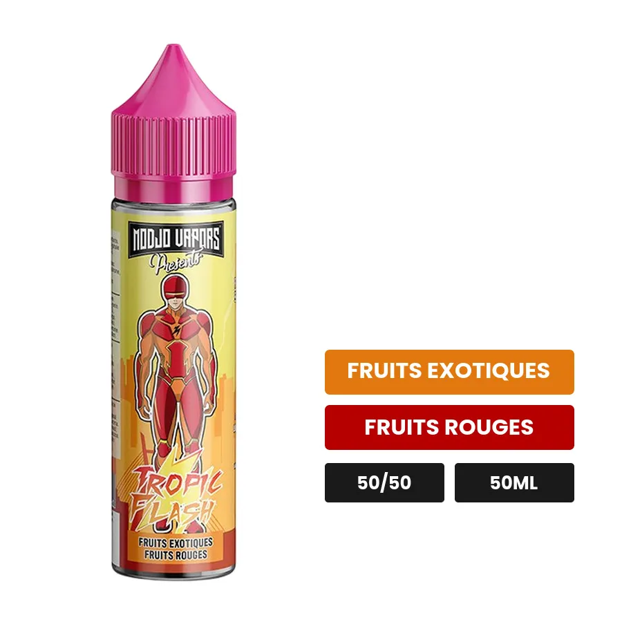 E-liquide Tropic Flash de Liquidarom, 50 ml, saveurs fruits exotiques et fruits rouges.
