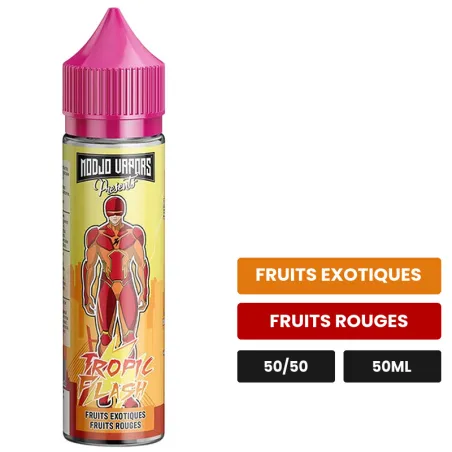 E-liquide Tropic Flash de Liquidarom, 50 ml, saveurs fruits exotiques et fruits rouges.