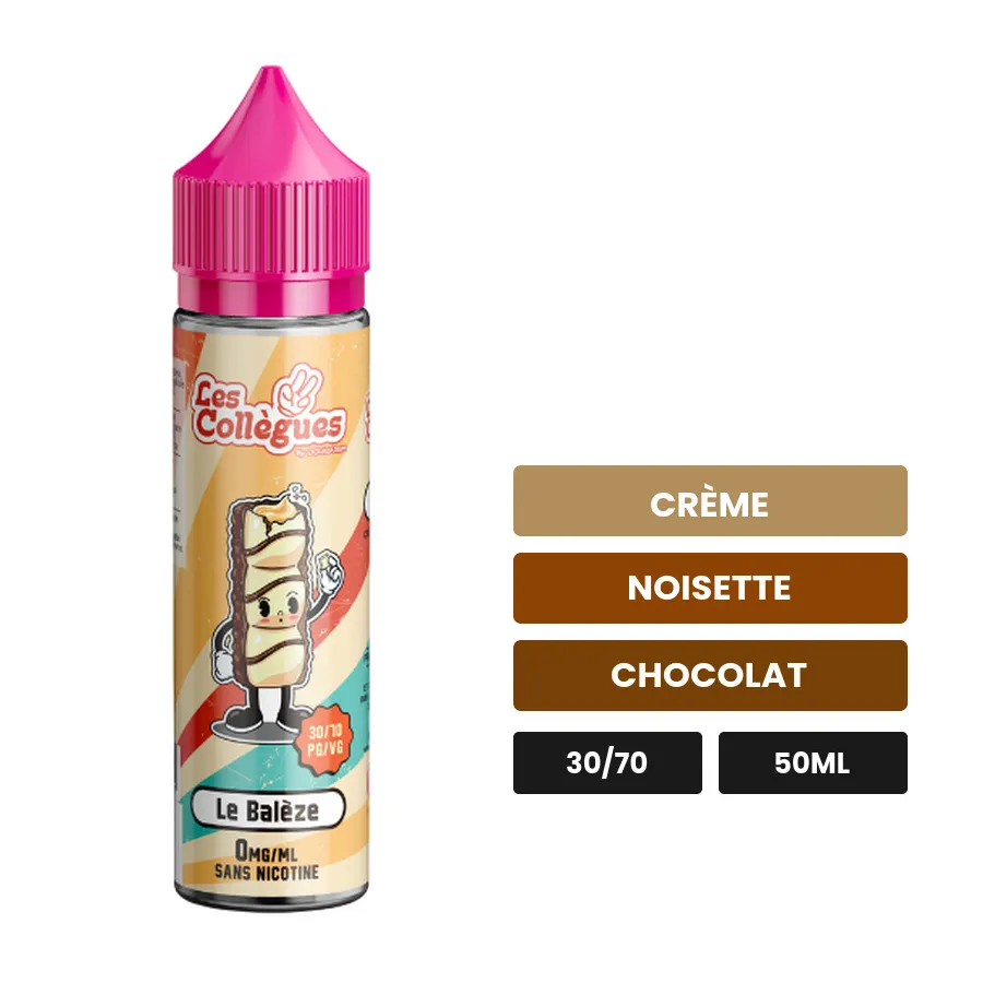 E-liquide Le Balèze de Liquidarom, 50 ml, saveurs crème, noisette et chocolat.