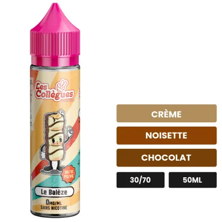 E-liquide Le Balèze de Liquidarom, 50 ml, saveurs crème, noisette et chocolat.