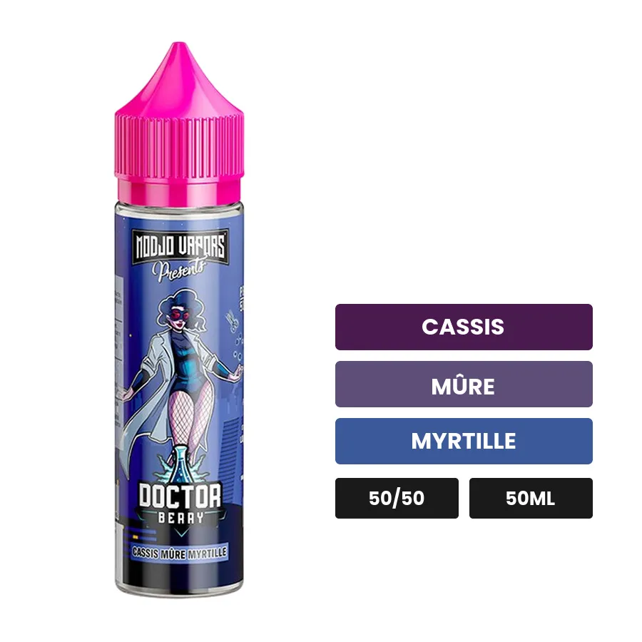 E-liquide Doctor Berry de Liquidarom, 50 ml, saveurs cassis, mûre et myrtille.