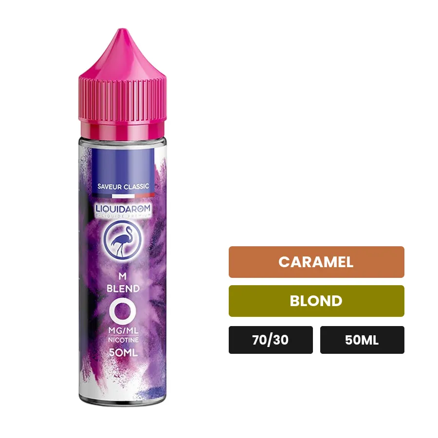 E-liquide M Blend de Liquidarom, 50 ml, saveurs caramel et blond.