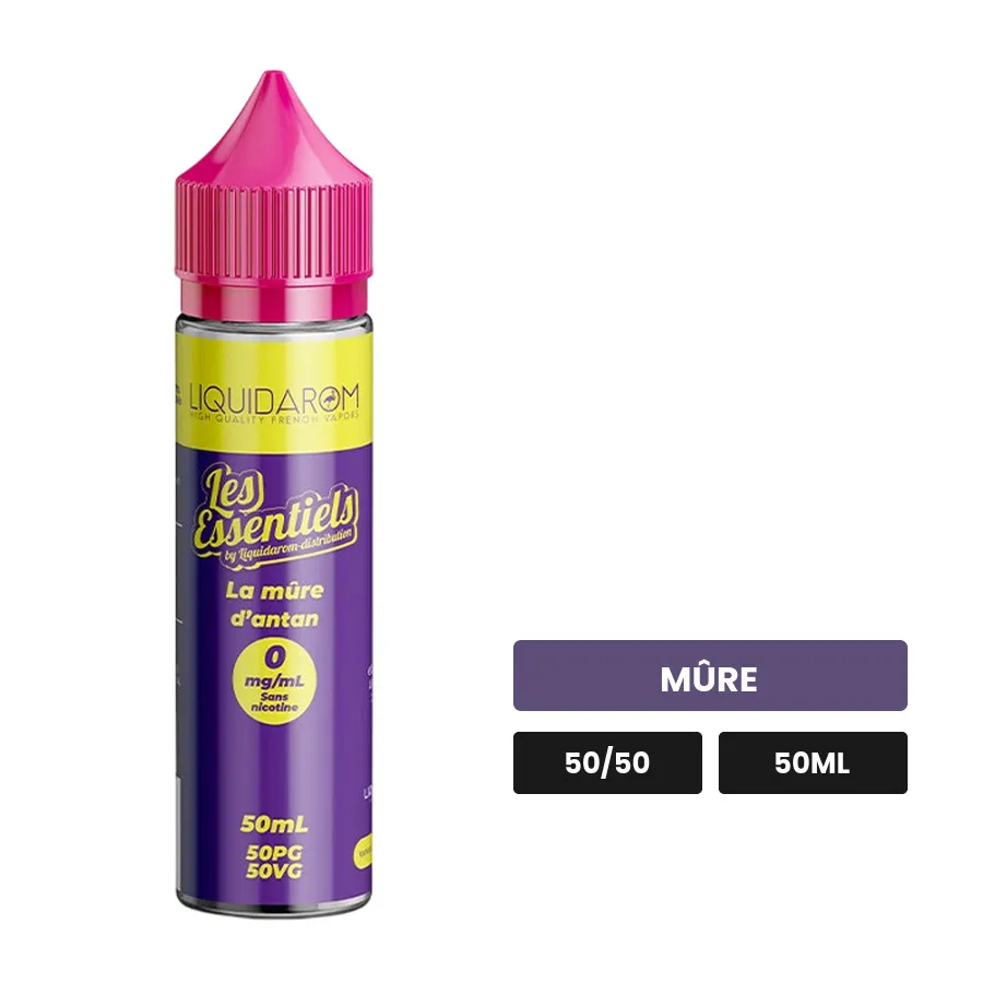 E-liquide La Mûre d'Antan de Liquidarom, 50 ml, saveur mûre.
