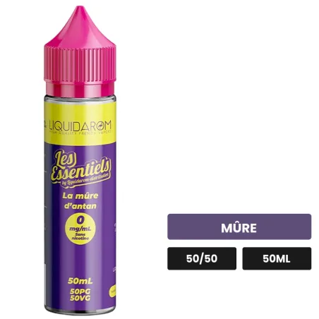 E-liquide La Mûre d'Antan de Liquidarom, 50 ml, saveur mûre.