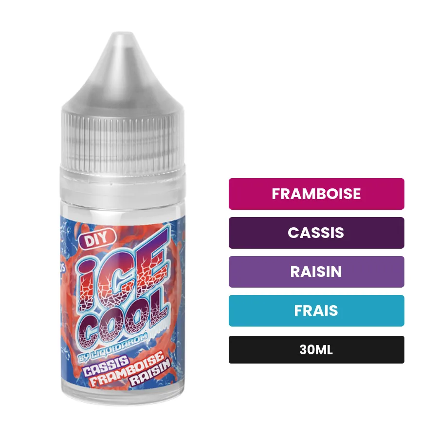 Arome concentre Cassis Framboise Raisin de Liquidarom, 30 ml, saveurs framboise, cassis, raisin et 1 autre.