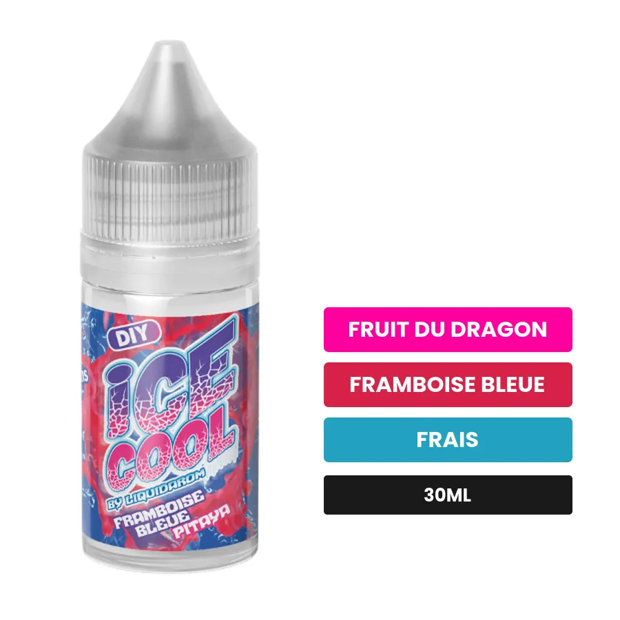 Arome concentre Framboise Bleue Pitaya de Liquidarom, 30 ml, saveurs fruit du dragon, framboise bleue et frais.