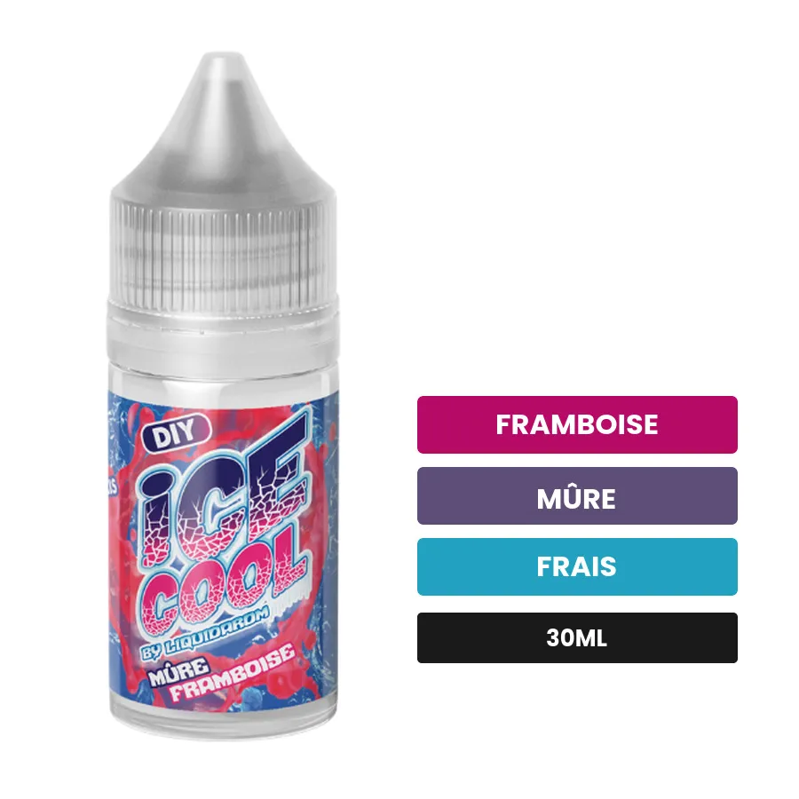 Arome concentre Mûre Framboise de Liquidarom, 30 ml, saveurs framboise, mûre et frais.