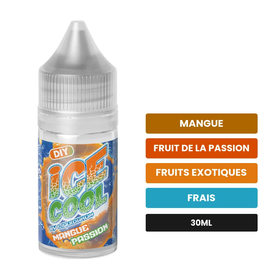 Arome concentre Mangue Passion de Liquidarom, 30 ml, saveurs mangue, fruit de la passion, fruits exotiques et 1 autre.