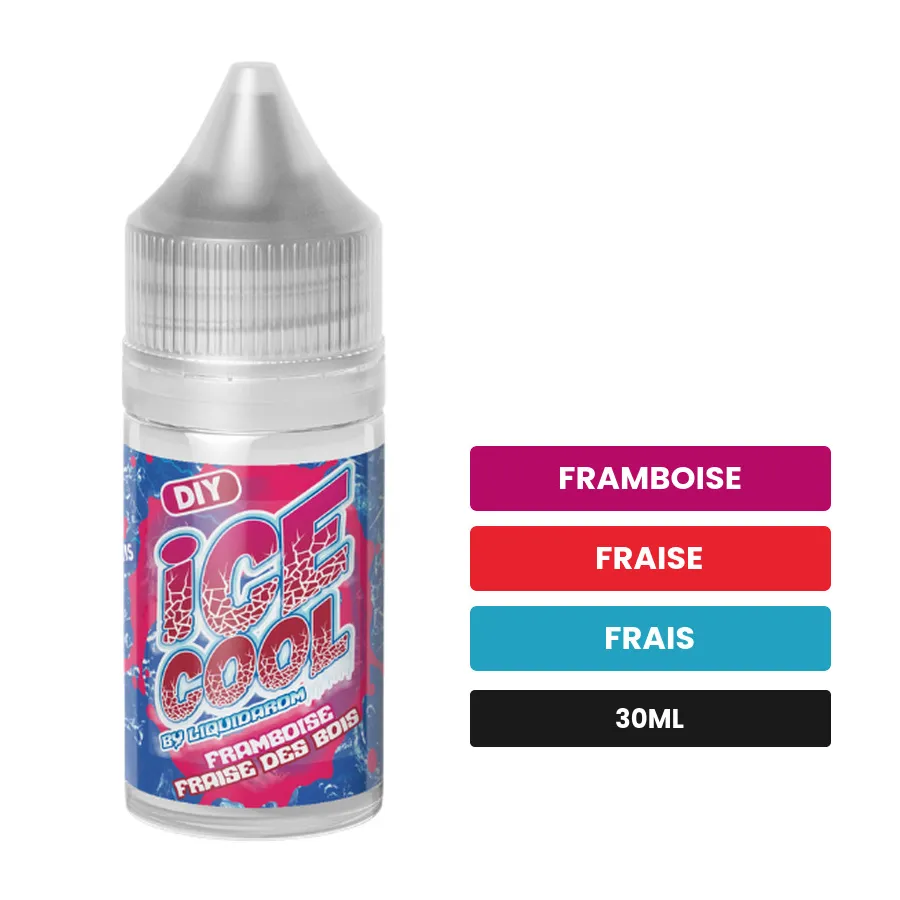 Arome concentre Framboise Fraise des Bois de Liquidarom, 30 ml, saveurs framboise, fraise et frais.