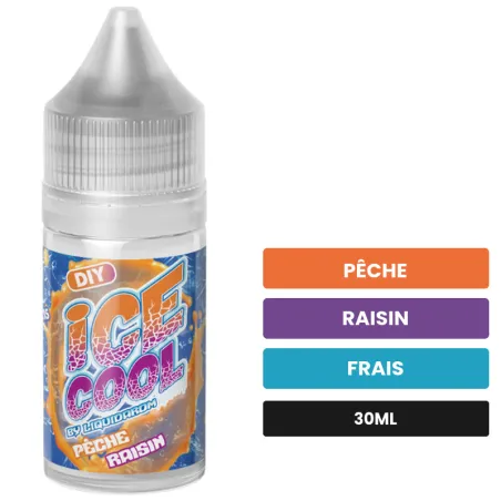 Arome concentre Pêche Raisin de Liquidarom, 30 ml, saveurs pêche, raisin et frais.