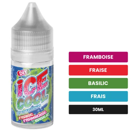 Arome concentre Fraise Framboise Basilic de Liquidarom, 30 ml, saveurs framboise, fraise, basilic et 1 autre.