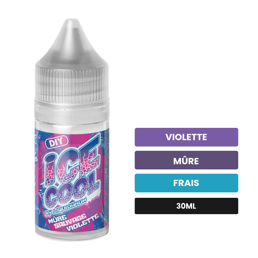 Arome concentre Mûre Sauvage Violette de Liquidarom, 30 ml, saveurs violette, mûre et frais.