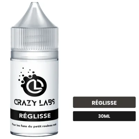 Arome concentre Réglisse de Crazy Labs, 30 ml, saveur réglisse, sans nicotine — arôme à diluer de nicotine.