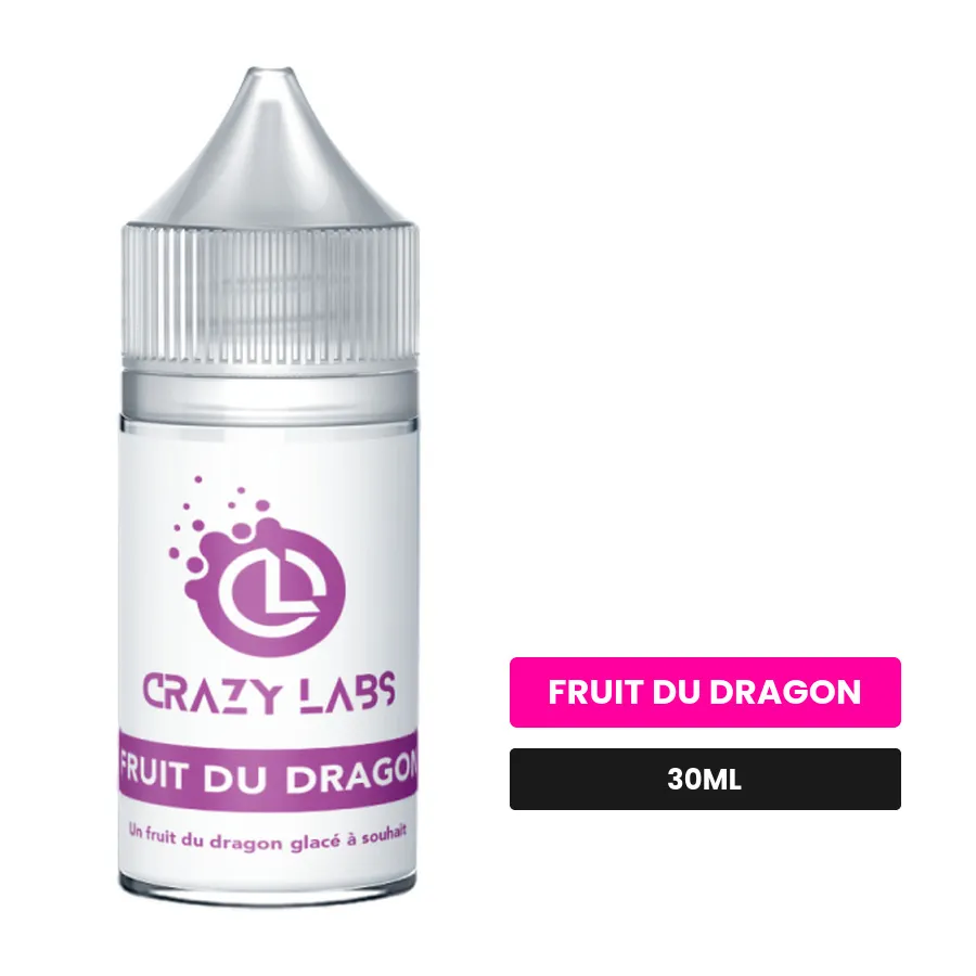 Arome concentre Fruit du Dragon de Crazy Labs, 30 ml, saveur fruit du dragon, sans nicotine — arôme à diluer de nicotine.