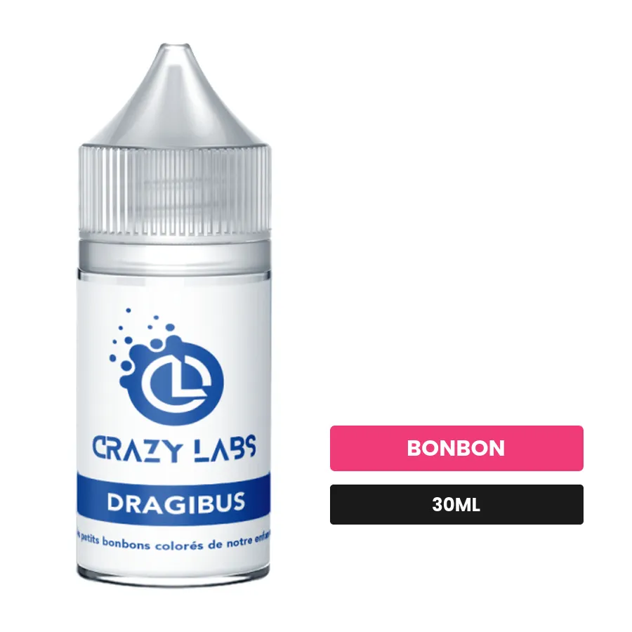 Arome concentre Dragibus de Crazy Labs, 30 ml, saveur bonbon, sans nicotine — arôme à diluer de nicotine.