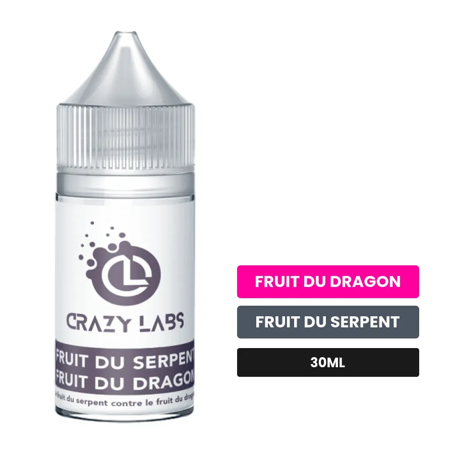 Arome concentre Fruit du Serpent Fruit du Dragon de Crazy Labs, 30 ml, saveurs fruit du dragon et fruit du serpent, sans.