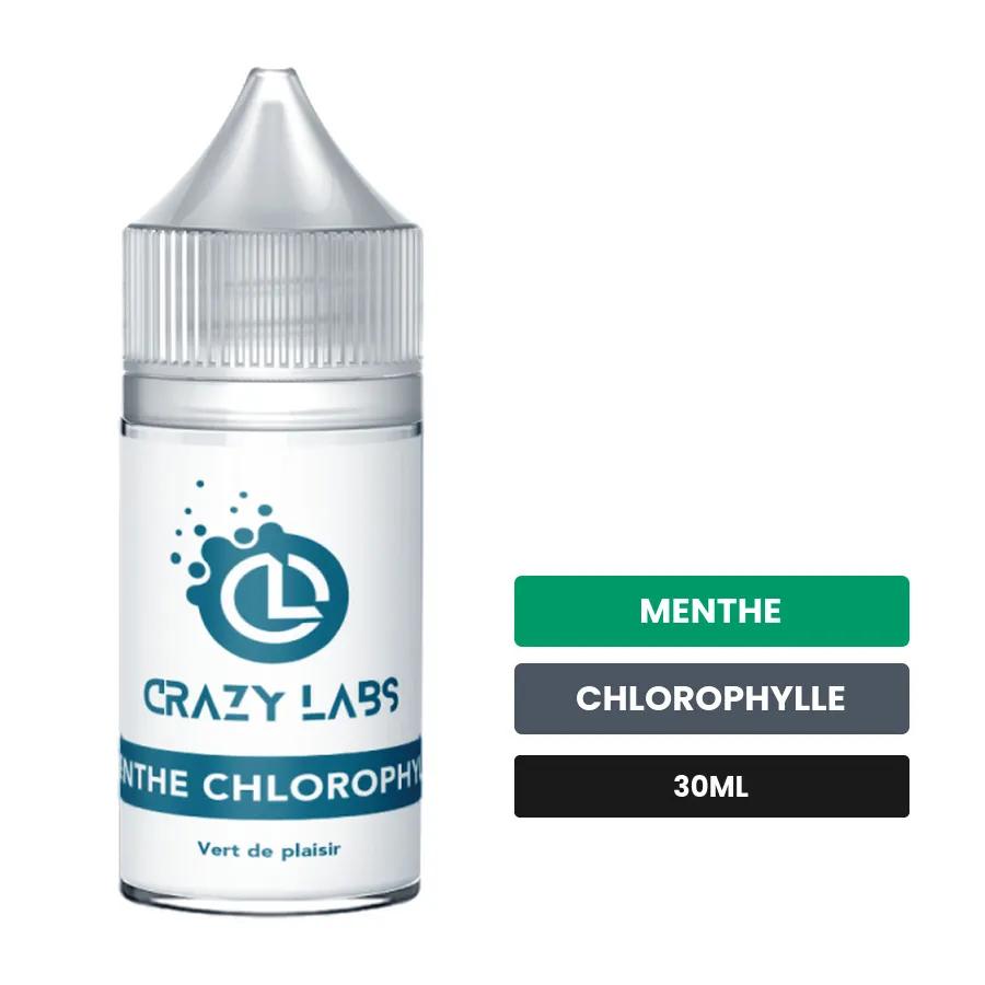 Arome concentre Menthe Chlorophylle de Crazy Labs, 30 ml, saveurs menthe et chlorophylle, sans nicotine — arôme à diluer de.