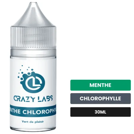 Arome concentre Menthe Chlorophylle de Crazy Labs, 30 ml, saveurs menthe et chlorophylle, sans nicotine — arôme à diluer de.