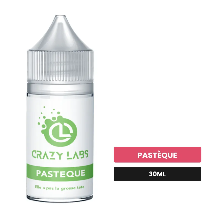 Arome concentre Pastèque de Crazy Labs, 30 ml, saveur pastèque, sans nicotine — arôme à diluer de nicotine.
