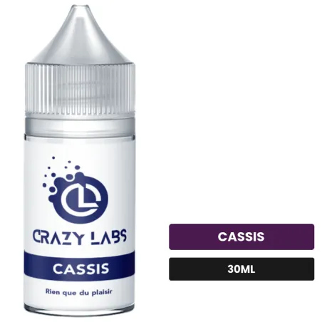 Arome concentre Cassis de Crazy Labs, 30 ml, saveur cassis, sans nicotine — arôme à diluer de nicotine.