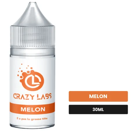 Arome concentre Melon de Crazy Labs, 30 ml, saveur melon, sans nicotine — arôme à diluer de nicotine.