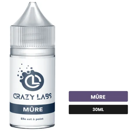 Arome concentre Mûre de Crazy Labs, 30 ml, saveur mûre, sans nicotine — arôme à diluer de nicotine.