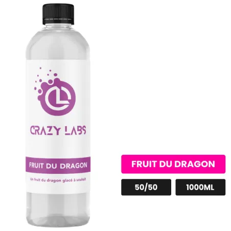E-liquide Fruit du Dragon de Crazy Labs, 1000 ml, saveur fruit du dragon, sans nicotine de nicotine.