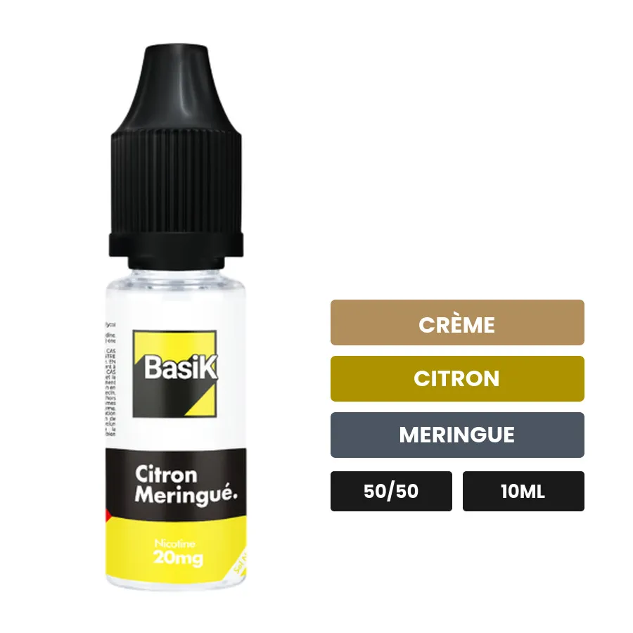 E-liquide Citron Meringue de Cloud Vapor, 10 ml, saveurs crème, citron et meringue.