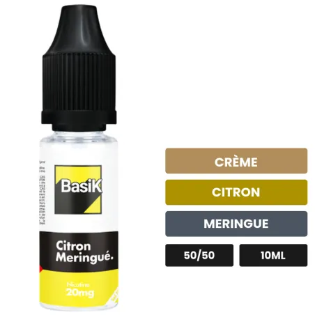 E-liquide Citron Meringue de Cloud Vapor, 10 ml, saveurs crème, citron et meringue.