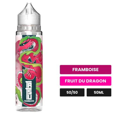 E-liquide Framboise de Cloud Vapor, 50 ml, saveurs framboise et fruit du dragon.