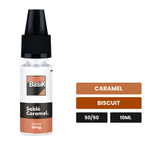 E-liquide Sablé Caramel de Cloud Vapor, 10 ml, saveurs caramel et biscuit.