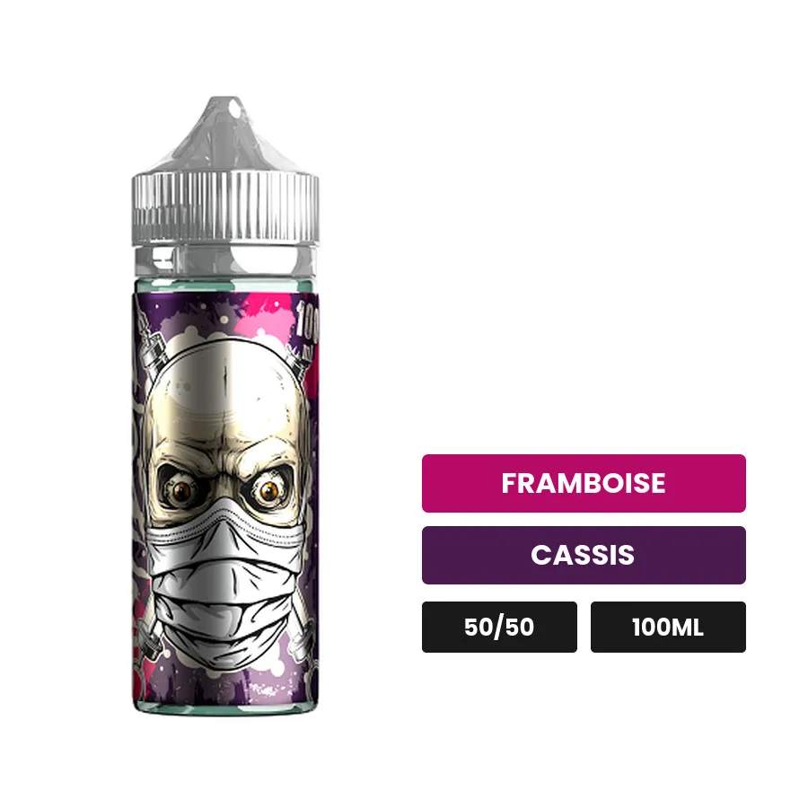 E-liquide Antidote de Cloud Vapor, 100 ml, saveurs framboise et cassis.