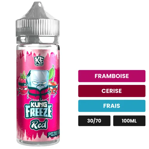 E-liquide Red de Cloud Vapor, 100 ml, saveurs framboise, cerise et frais.