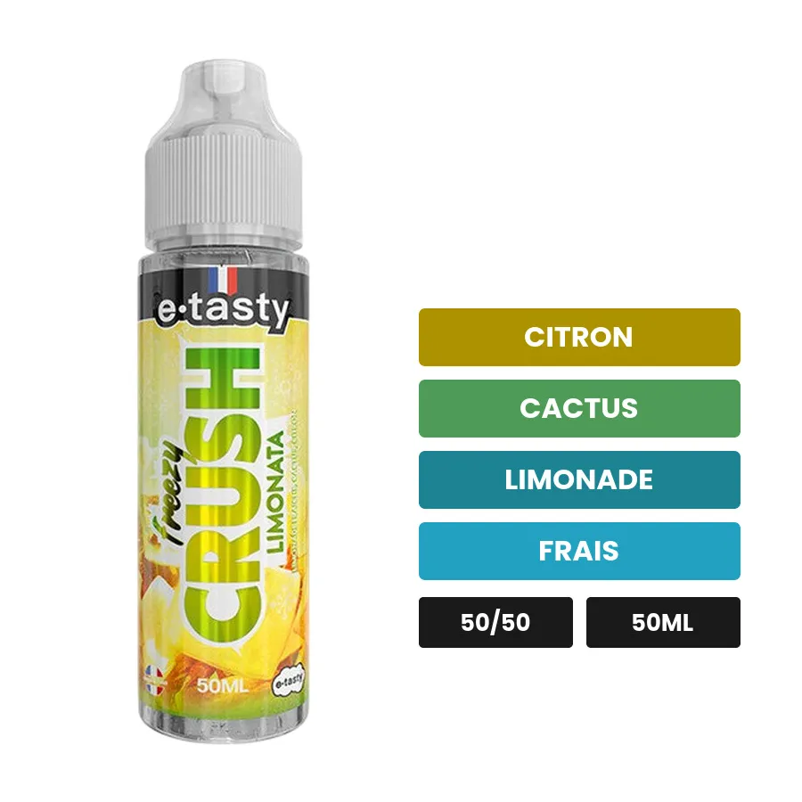 E-liquide Limonata d'E.Tasty, 50 ml, saveurs citron, cactus, limonade et 1 autre, sans nicotine — prêt à booster de nicotine.