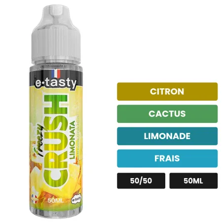 E-liquide Limonata d'E.Tasty, 50 ml, saveurs citron, cactus, limonade et 1 autre, sans nicotine — prêt à booster de nicotine.
