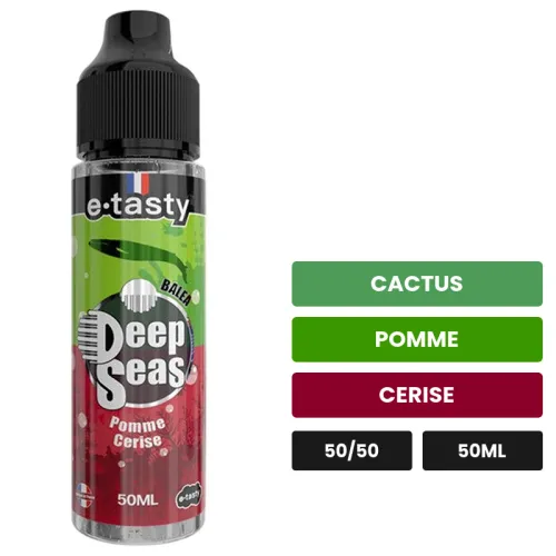 E-liquide Balea d'E.Tasty, 50 ml, saveurs cactus, pomme et cerise, sans nicotine — prêt à booster de nicotine.