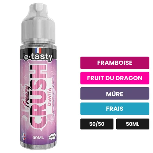 E-liquide Diavita d'E.Tasty, 50 ml, saveurs framboise, fruit du dragon, mûre et 1 autre, sans nicotine — prêt à booster de.