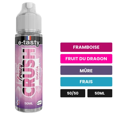 E-liquide Diavita d'E.Tasty, 50 ml, saveurs framboise, fruit du dragon, mûre et 1 autre, sans nicotine — prêt à booster de.