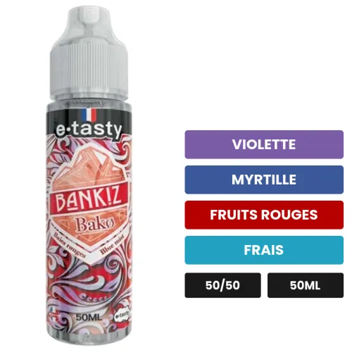 E-liquide Bako Extra Frais d'E.Tasty, 50 ml, saveurs violette, myrtille, fruits rouges et 1 autre, sans nicotine — prêt à.