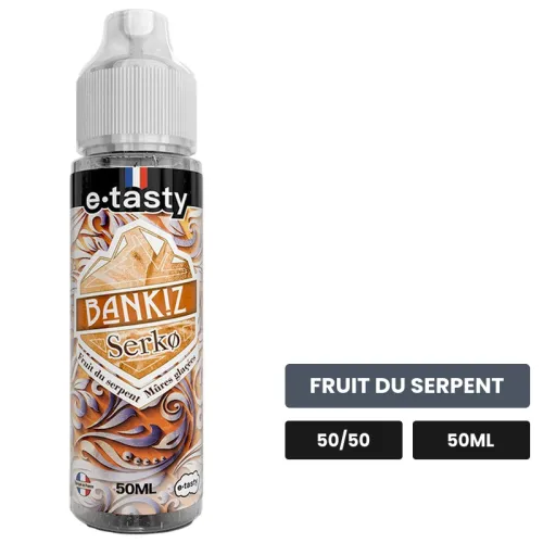 E-liquide Serko Frais d'E.Tasty, 50 ml, saveur fruit du serpent, sans nicotine — prêt à booster de nicotine.